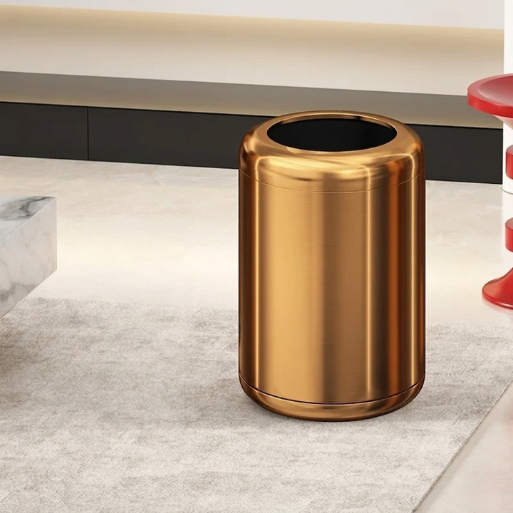 Avielle Polished Elegance Trash Can in rose gold color