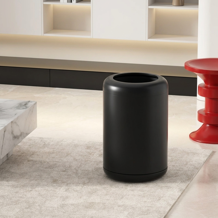 Avielle Polished Elegance Trash Can in black color