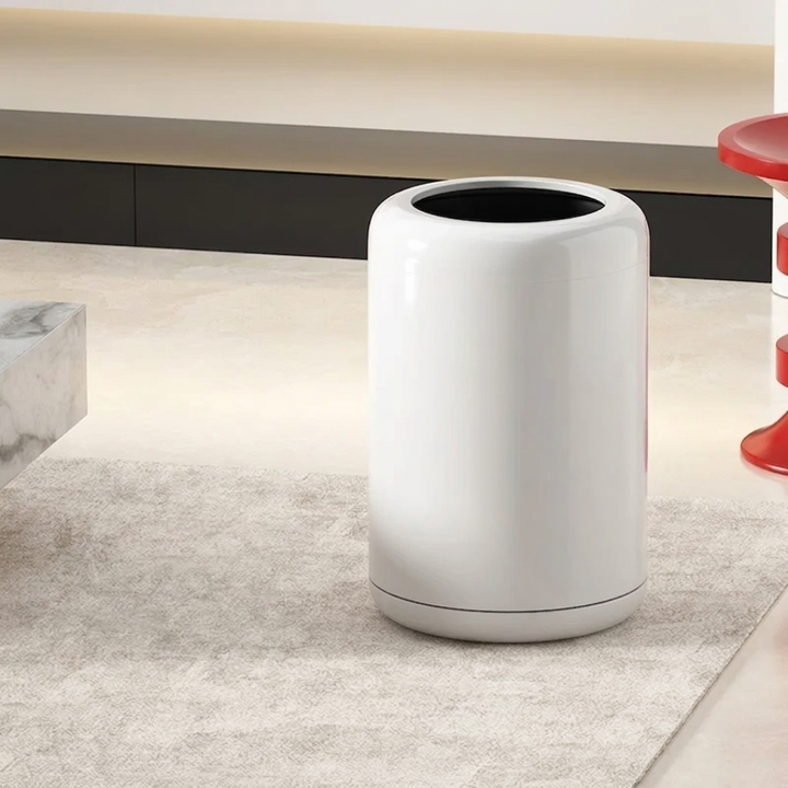 Avielle Polished Elegance Trash Can in white color