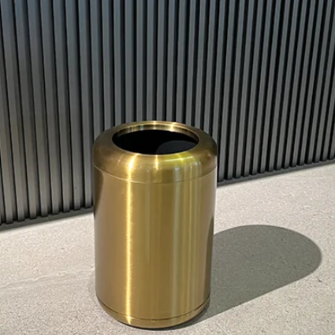 Avielle Polished Elegance Trash Can in gold color
