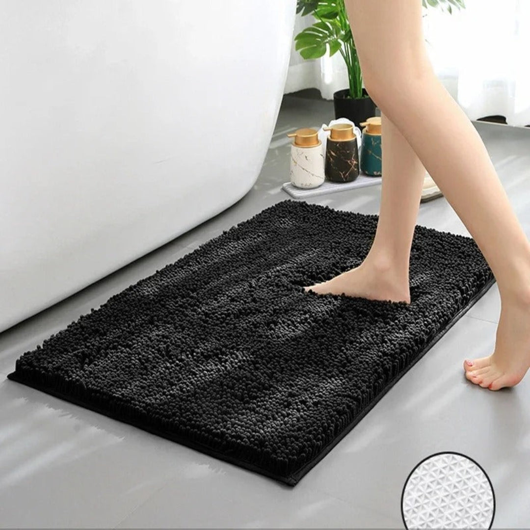 Cloud step plush bath rug, soft absorbent bathroom rug for comfort, quick drying, and modern home decor