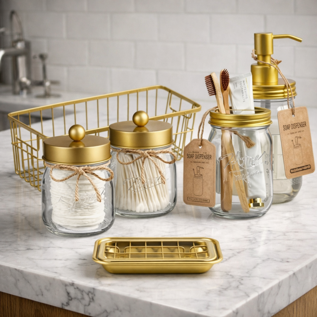 Elan maison vanity set, elegant bathroom or vanity organizer set for stylish home decor and daily essentials