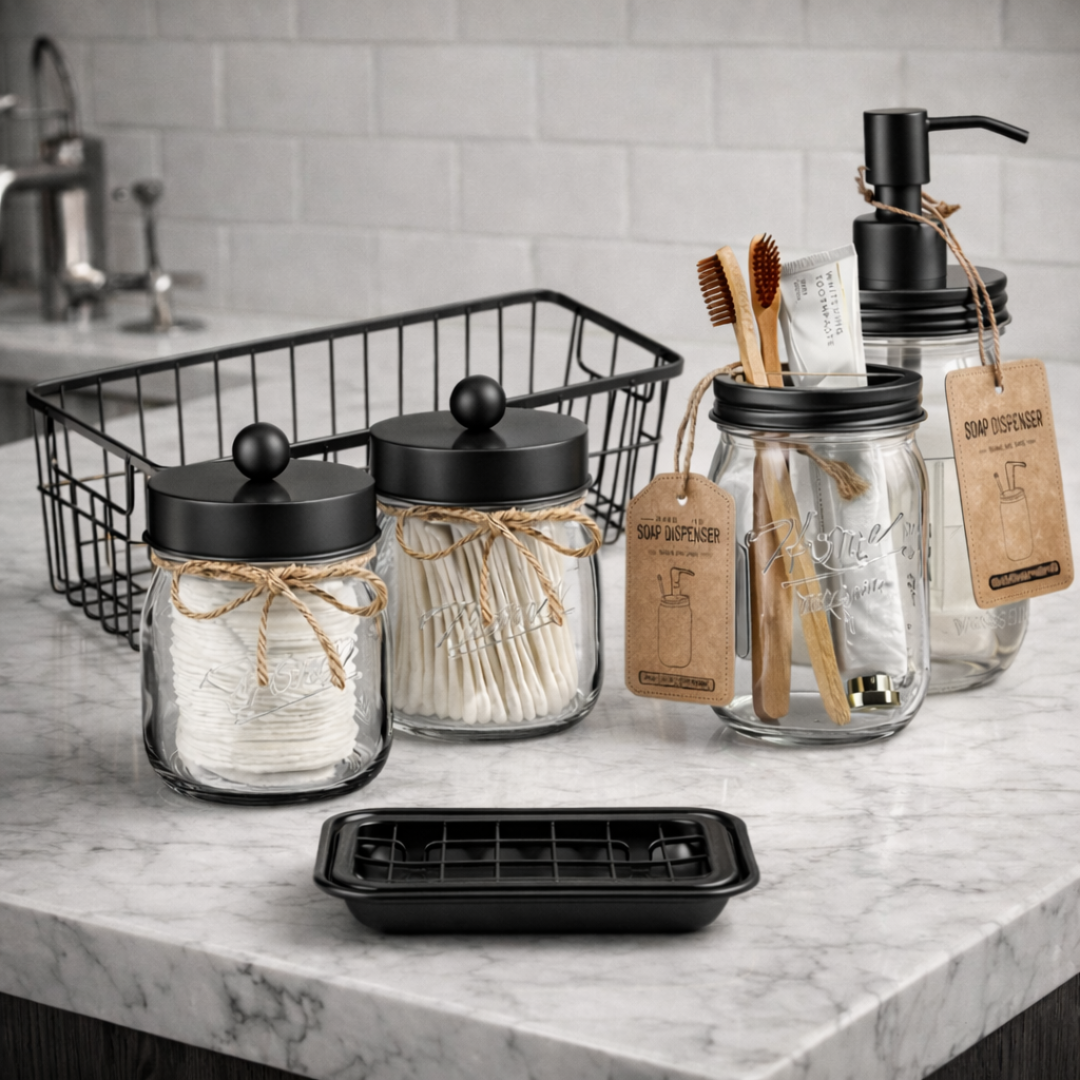 Elan maison vanity set, elegant bathroom or vanity organizer set for stylish home decor and daily essentials