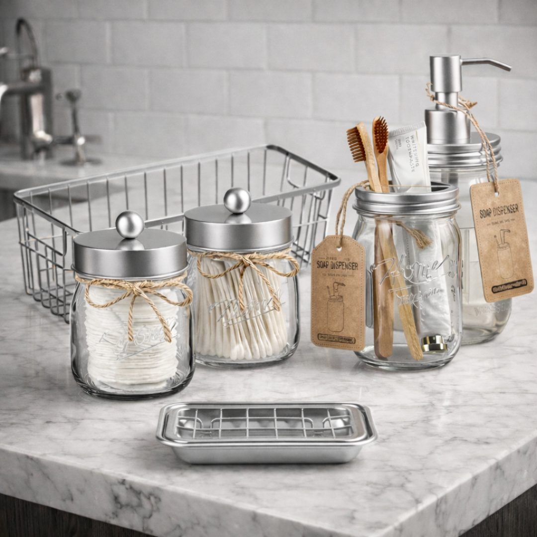 Elan maison vanity set, elegant bathroom or vanity organizer set for stylish home decor and daily essentials