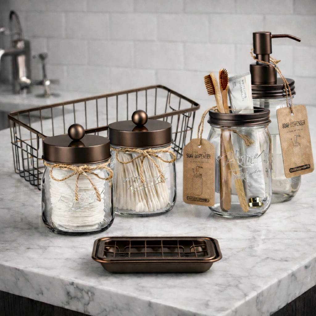 Elan maison vanity set, elegant bathroom or vanity organizer set for stylish home decor and daily essentials