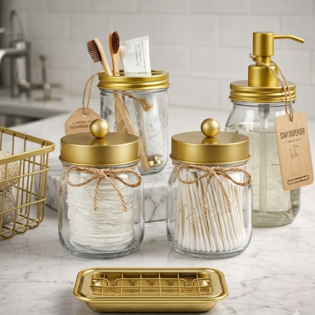 Elan maison vanity set, elegant bathroom or vanity organizer set for stylish home decor and daily essentials