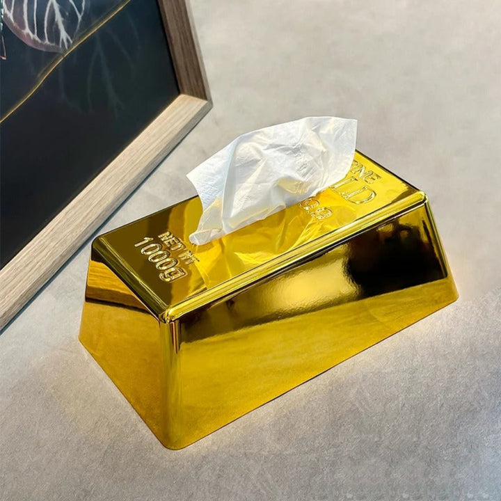 Opulent gild premium tissue box, luxury decorative tissue holder for elegant home and vanity styling