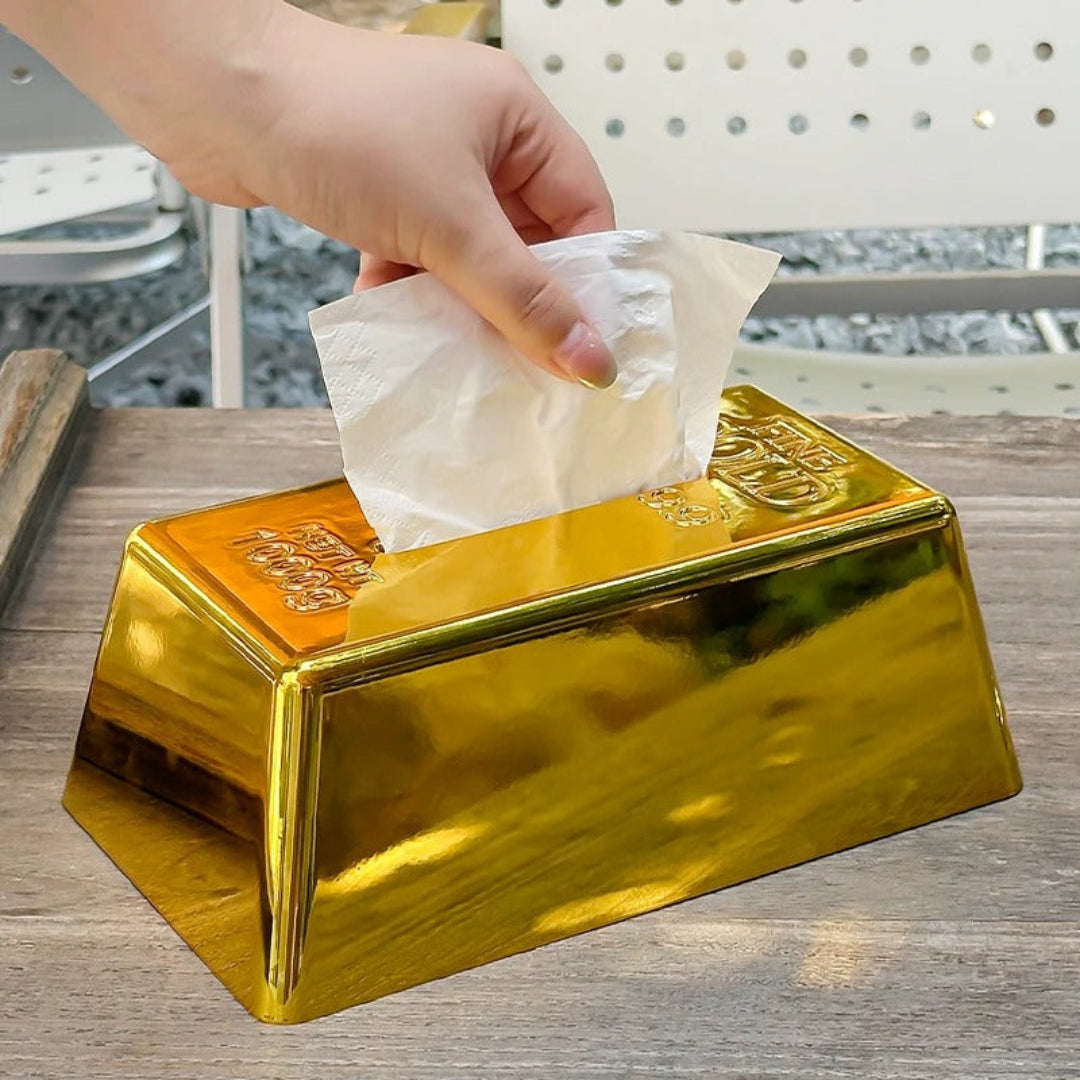 Opulent gild premium tissue box, luxury decorative tissue holder for elegant home and vanity styling