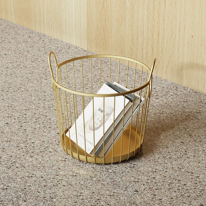 Velour arc iron laundry basket, stylish metal laundry hamper for bedroom, bathroom, or laundry room use