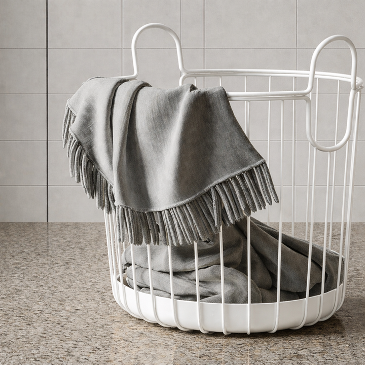 Velour Arc Iron Laundry Basket