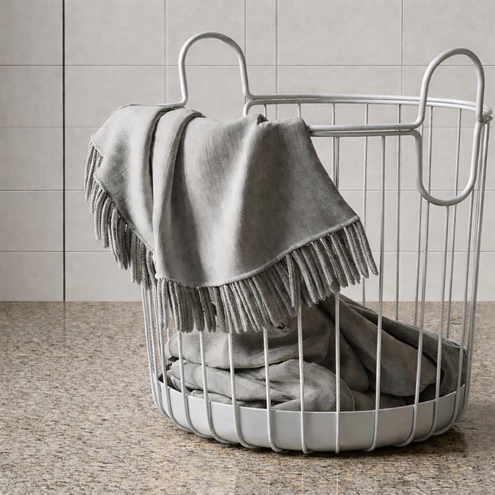 Velour Arc Iron Laundry Basket
